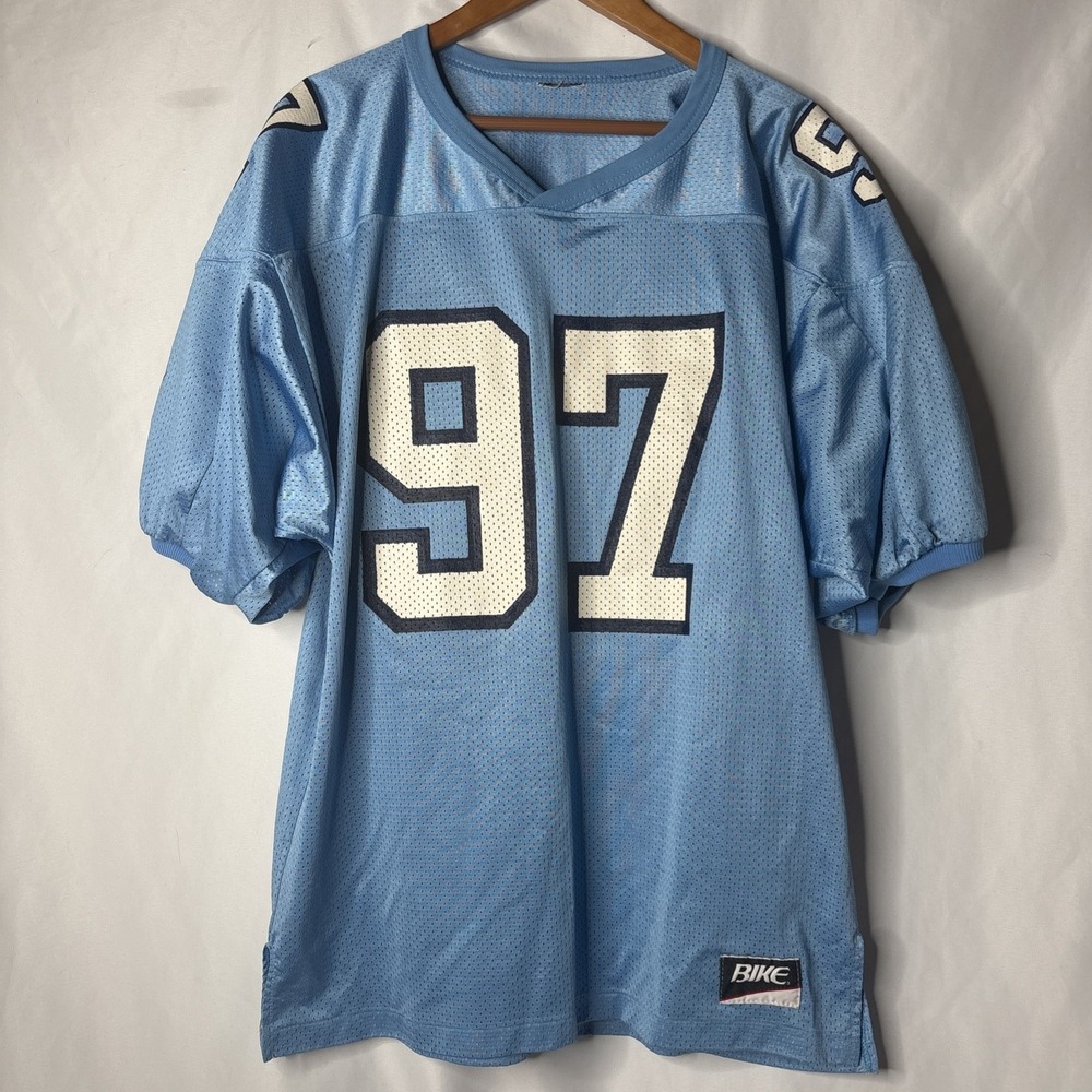 Vtg BIKE UNC Tar Heels Football Jersey #97 90s Mesh NCAA‎ North Carolina Blue OS